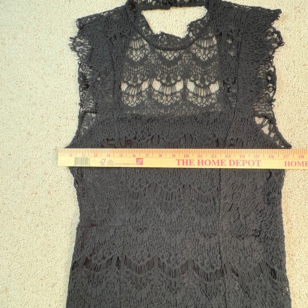 Intimately Free People Daydream Lace Open Back Mini Dress Boho Black L - Picture 6 of 8